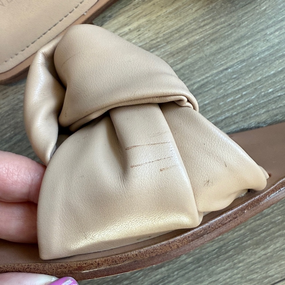 Nine West Taupe Knotted Slide Sandals - Picture 10 of 11